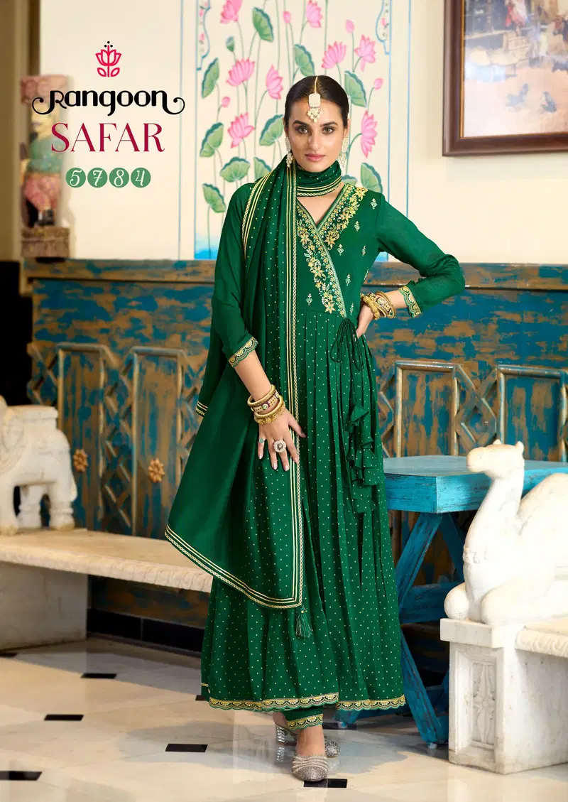 Safar By Rangoon Silk Embroidery Readymade Suits Suppliers In India